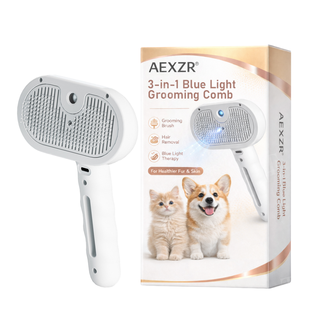 AEXZR® 3-in-1 Blue Light Grooming Comb (𝟟𝟘% 𝕆𝔽𝔽 𝗘𝗡𝗗𝗦 𝗜𝗡 𝟭𝟬 𝗠𝗜𝗡𝗨𝗧𝗘𝗦)