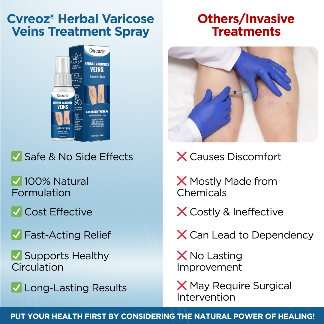 Cvreoz® Herbal Varicose Veins Treatment Spray (𝟟𝟘% 𝕆𝔽𝔽 𝗘𝗡𝗗𝗦 𝗜𝗡 𝟭𝟬 𝗠𝗜𝗡𝗨𝗧𝗘𝗦)