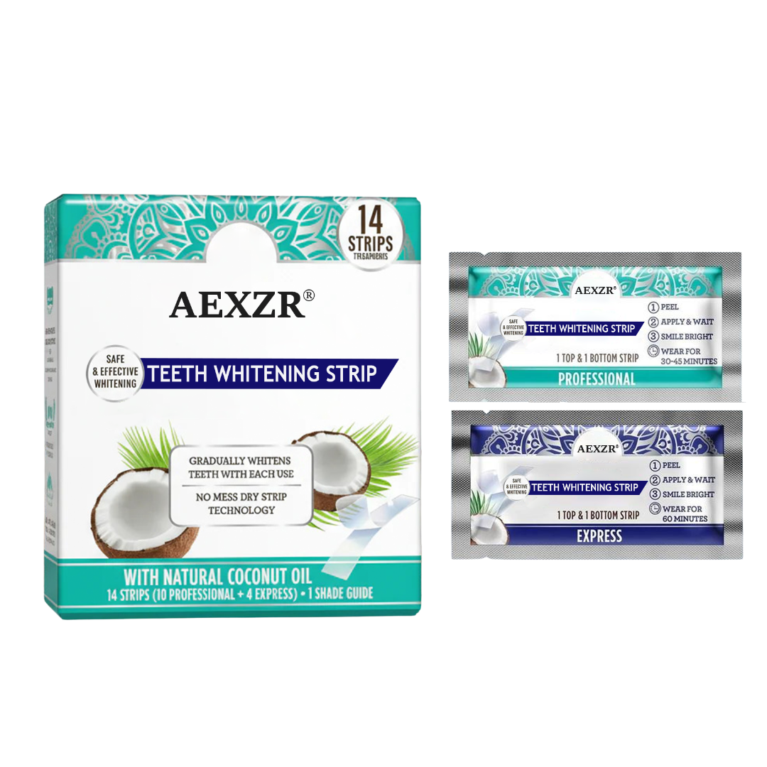 AEXZRยฎ Teeth Whitening Strips (๐๐% ๐๐ฝ๐ฝ ๐๐ก๐๐ฆ ๐๐ก ๐ญ๐ฌ ๐ ๐๐ก๐จ๐ง๐๐ฆ)