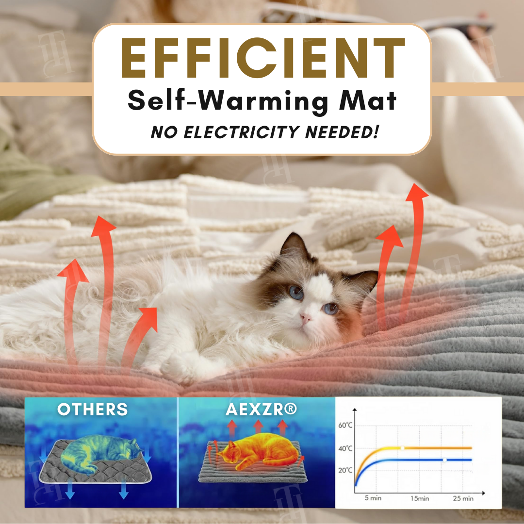 AEXZR® Self-Warming Pet Mat (𝟟𝟘% 𝕆𝔽𝔽 𝗘𝗡𝗗𝗦 𝗜𝗡 𝟭𝟬 𝗠𝗜𝗡𝗨𝗧𝗘𝗦)