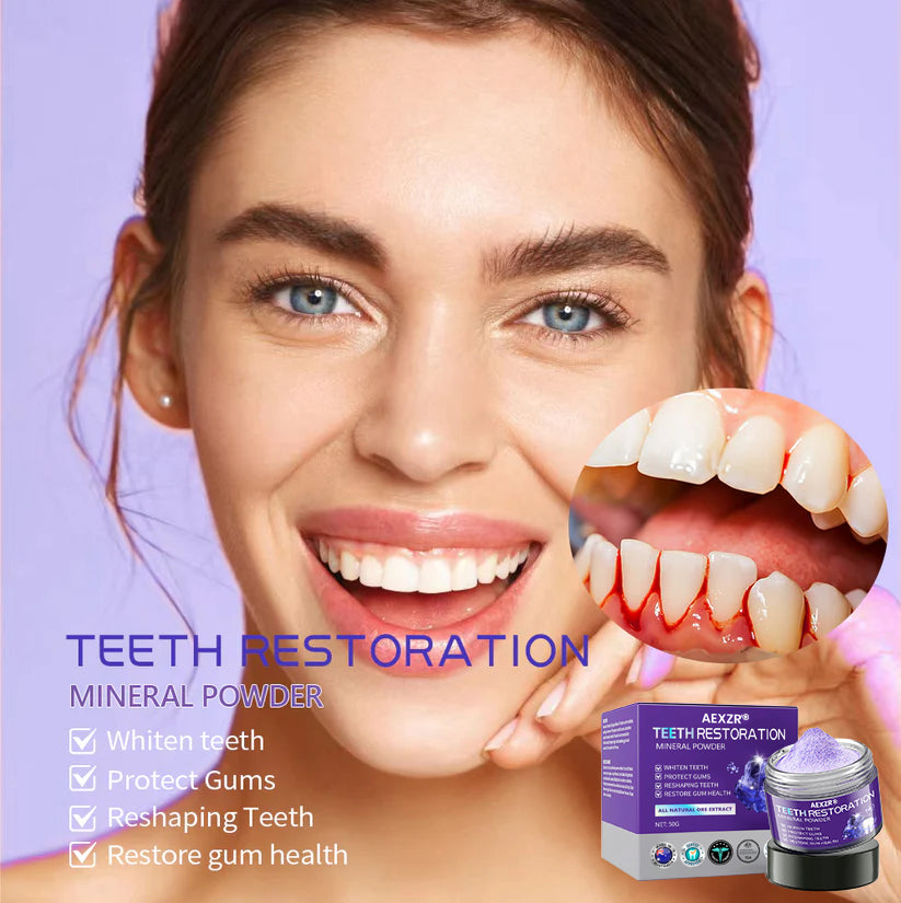 AEXZR® Teeth Restoration Mineral Powder (𝟟𝟘% 𝕆𝔽𝔽 𝗘𝗡𝗗𝗦 𝗜𝗡 𝟭𝟬 𝗠𝗜𝗡𝗨𝗧𝗘𝗦)