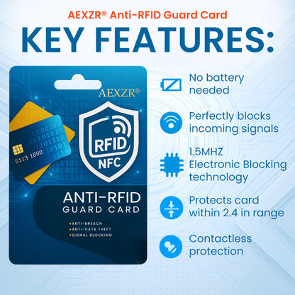 AEXZR® Anti-RFID Guard Card (𝟟𝟘% 𝕆𝔽𝔽 𝗘𝗡𝗗𝗦 𝗜𝗡 𝟭𝟬 𝗠𝗜𝗡𝗨𝗧𝗘𝗦)