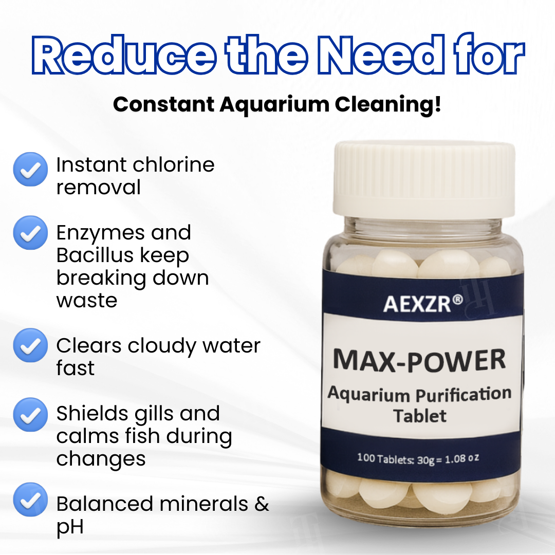 AEXZR® Max-Power Aquarium Purification Tablet (𝟟𝟘% 𝕆𝔽𝔽 𝗘𝗡𝗗𝗦 𝗜𝗡 𝟭𝟬 𝗠𝗜𝗡𝗨𝗧𝗘𝗦)