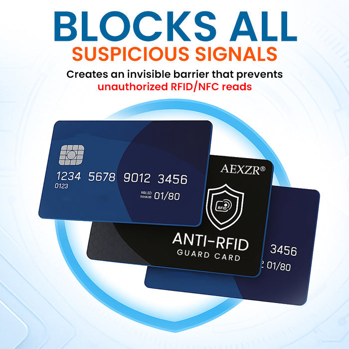 AEXZR® Anti-RFID Guard Card (𝟟𝟘% 𝕆𝔽𝔽 𝗘𝗡𝗗𝗦 𝗜𝗡 𝟭𝟬 𝗠𝗜𝗡𝗨𝗧𝗘𝗦)