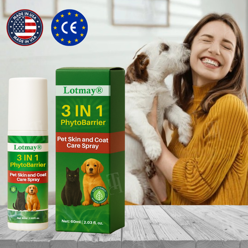 Lotmay® 3 in 1 PhytoBarrier Pet Skin and Coat Care Spray (𝟟𝟘% 𝕆𝔽𝔽 𝗘𝗡𝗗𝗦 𝗜𝗡 𝟭𝟬 𝗠𝗜𝗡𝗨𝗧𝗘𝗦)