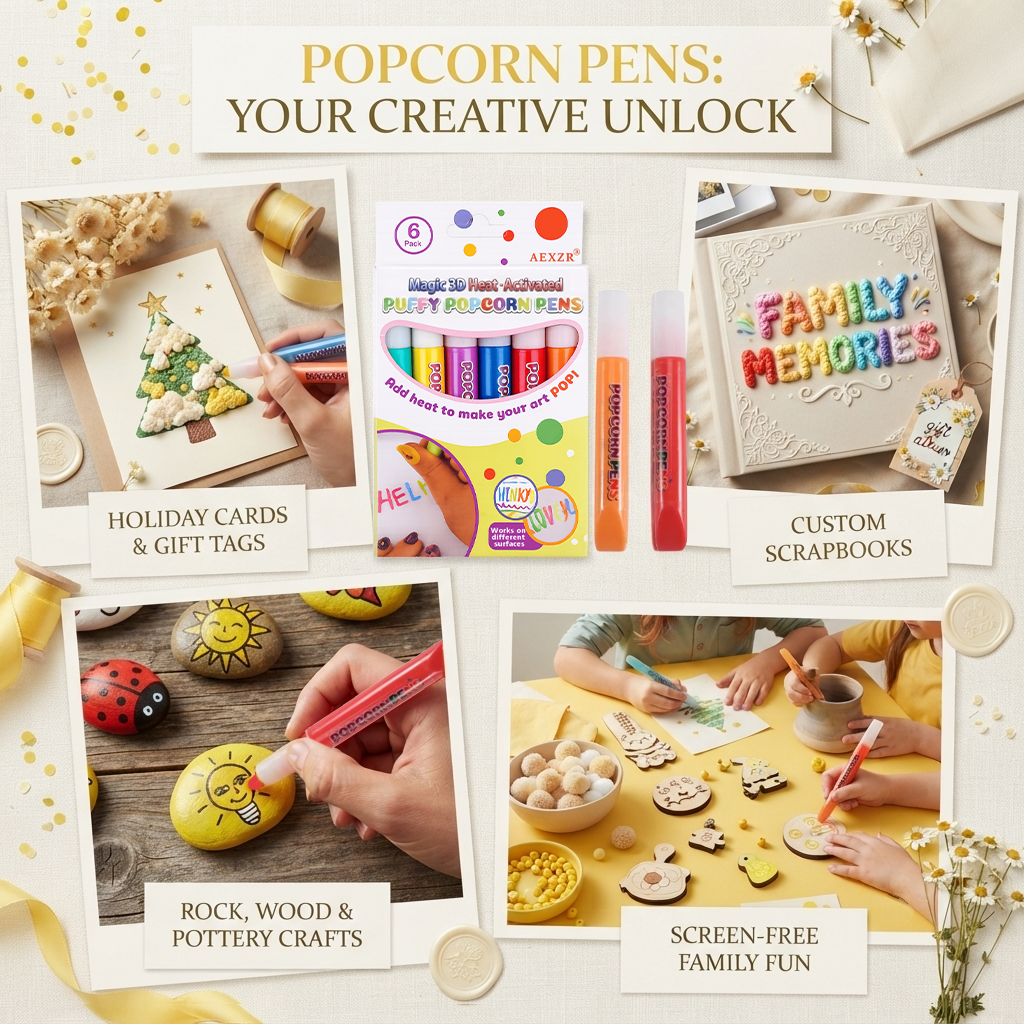 LAST 33 PCS LEFT!!! AEXZR® Magic 3D Heat-Activated Puffy Popcorn Pens