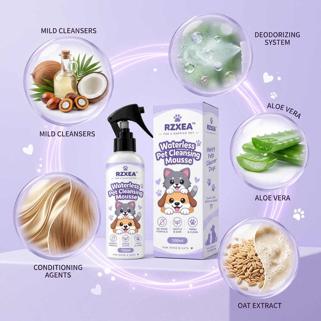 RZXEA™ Waterless Pet Cleansing Mousse (𝟟𝟘% 𝕆𝔽𝔽 𝗘𝗡𝗗𝗦 𝗜𝗡 𝟭𝟬 𝗠𝗜𝗡𝗨𝗧𝗘𝗦)